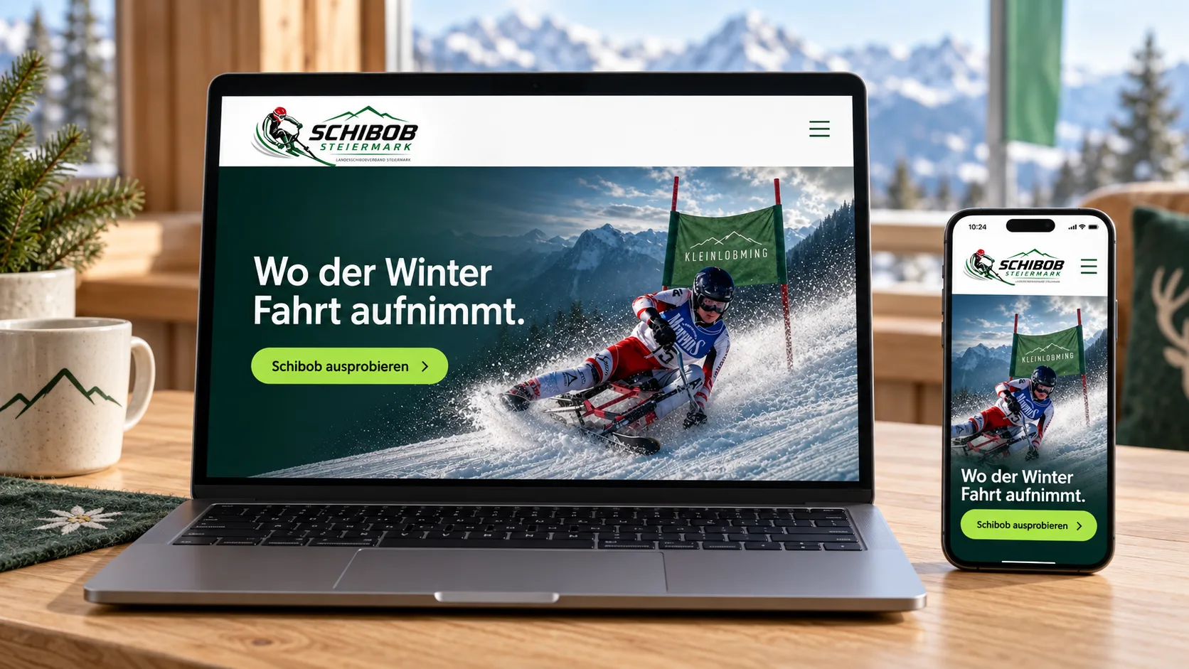 Übersicht der neuen Website des steirischen Schibobverbandes